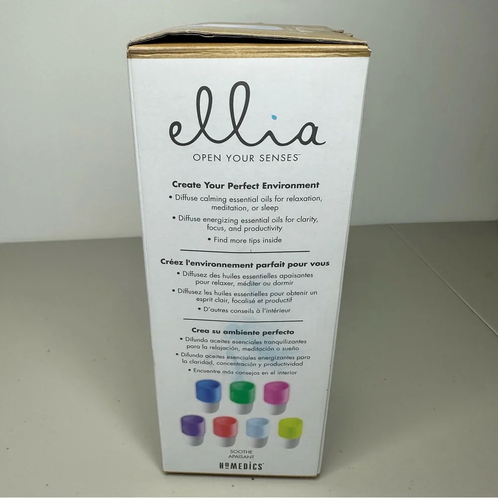Ellia Soothe Aroma Diffuser by Homedics with Essential Oils White NWOT